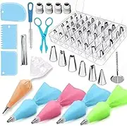 Blelsa 72 Pcs Cake Decorating Supplies Kits Decorating Sets Baking Supplies with Icing Tips/Pastry Bags/Icing SMO/Piping Nozzles Coupler DIY Baking Pastry Tools Set