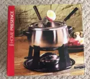 11 Piece Fondue set From Home Presence Stainless Steal With Black Stand Gift