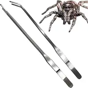 Reptile Feeding Tongs - Long Fish Tweezers | 10.63 inches Stainless Tweezers For Crafts, Curved And Straight Fish Tweezers