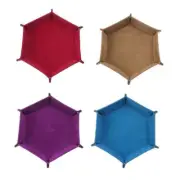 Dice Tray Dice Game Foldable Hexagon Holder PU Leather Holder