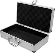 Veemoon Lockable Portable Aluminum Alloy Briefcase Metal Travel Luggage Suitcase Small Silver Tool Case Lightweight Flight Case - 6.49x11.79x6.48inch - Padded Abs Plastic Flannel