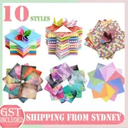 UP 120x Square Colored Origami Glitter Folding Paper DIY Crafts Tool Gift Manual