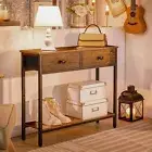 Console Table w/ 2 Fabric Drawers Entryway Table 29.5" x 9.4" x 29.5" Sofa Table