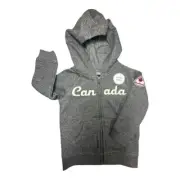 CANADA 18-24 Month Unisex Hoodie Canadiana Grey Full Zip Up Cotton Jacket NEW