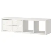 KALLAX shelving unit, with 4 drawers/white, 42x147 cm