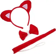 [Minkissy] Animal Headband Set Fox Ear Hairband Bow Tie Cosplay Costume Kit for Boys and Girls