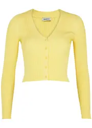 Jonathan Simkhai Ailany Ribbed-knit Cardigan - Yellow - S (UK8-10 / S) S (UK8-10 / S)