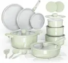 25Pcs Ceramic Cookware Set, Pots and Pans Set Non Stick, Induction Kitchen Cookw