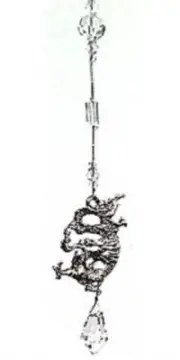 Antique Silver Alloy Dragon with Clear crystal Light Catcher hanging (SC034)
