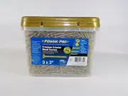 Power Pro 967788 Premium Exterior Wood Screws #9 x 3" Rust Resistant (2000 Ct)