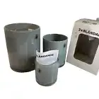 IKEA Gray Glass Candle Holders Vases Set of 3 Blandade Frosted Nesting 6"-2.75"