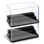 2 Pack Display Case Box Medium-sized Miniature For Figures Building Block Cases