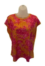 BNWT Ted Baker Anbel Metropolis Print Mustard Pink T-shirt TB 2 UK 10