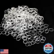 Mini Rubber Bands, 400pcs Clear Elastic Bands, Soft Hair Elastics Ties for Ki