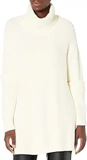 [The Drop] Women's Grayson Super Soft Drop-Shoulder Turtleneck Sweater, Whisper White, M