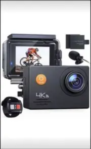 Apeman Action Camera 4K 20MP WiFi External Microphone 2.4G Remote Waterproof