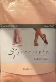 NEW Girls 4-6X DANSKIN FREESTYLE Pink Shimmer FOOTLESS Dance TIGHTS (38-54 lbs)
