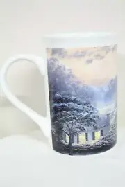 Thomas Kinkade Snow At Hometown Chapel Coffee Cup Mug 2012 16oz