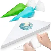100pcs Thick Disposable Icing Piping Bags, Pastry Bags Disposable 12inch, Heavy Duty Anti Burst Cake Decorating Tipless Piping Bag for Chocolate Royal Icing Cupcake Cream Frosting Cookie Decoration