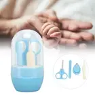 4Pcs Baby Nail Kit Safe Mini Scissors Nail File Nail Clippers Tweezers Blue XXL