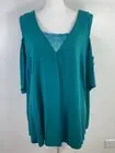 Lane Bryant Teal Short Sleeve Cold Shoulder 20