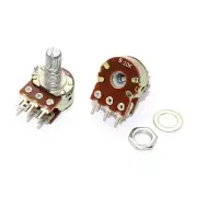 5 PCS B10K Dual Stereo Potentiometer Pots Shaft S 15mm 6Pin
