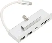PC USB C Hub USB C Combo Hub for OS X AIO PC 24in 2021, 6 in 1 Type C Clamp Hub USB Clamp Hub, USB A X 2, Type C, Storage Card Slot