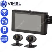 Vimel Dual Motorbike Security WIFI Camera Hardwired Kit Super Capacitor