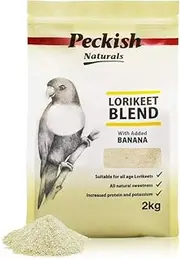 Peckish Adult Lorikeet Blend - Banana, 2kg - Supports Healthy Growth, Enriched with Essential Vitamins and Minerals, Promotes Feather Growth - Ideal for Breeding and Adult Lories and Lorikeets
