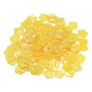 150pcs Flower Sewing Buttons 1/2" Resin Torx 2-Hole Craft Buttons, Yellow
