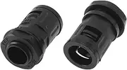 X AUTOHAUX 15mm / PG9 Cable Glands 13mm / 0.51" Bellows Quick Connector Straight PA6 Nylon Black 2 Pcs