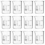 Eisco Labs 10ml Low Form Beakers, ASTM - Borosilicate Glass - 12 Pack