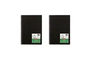 2x Derwent Academy Art Craft PP Cover Visual Art Diary A4 Portrait 120pg Black
