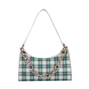 Retro Plaid Women Shoulder Bag Female PU Leather Chain Travel Small Handbag Daily Ladies Underarm Tote Purse