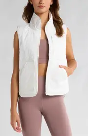 Zella Packable Quilted Vest in Ivory Cloud at Nordstrom, Size X-Small