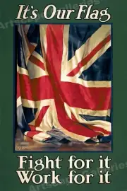 British Union Jack Poster - "It's Our Flag!" 1915 WWI Poster - 24x36