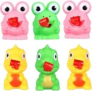 BCOATH 6Pcs Squishy Frog and Dinosaur Popping Frog Anger Relief Cute Cartoon Design Vibrant Colors for Party Favors and Activities