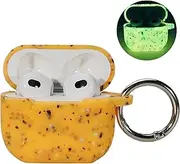 [Vonzuda] for Apple AirPods Pro 2 Case, Soft Liquid Silicone Nightglow Full-Body Protective Case Cover with Keychain for AirPods Pro 2nd Generation (Nightglow Yellow)
