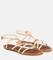 [Jacquemus] Jacquemus Embellished leather sandals AU 4 white