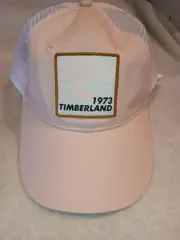 Timberland Men’s Snapback Cotton Logo Pink Cap With Pink Mesh Adjustable Hat OS