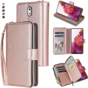 For Nokia 3 Wallet Case 9Card Zipper Slots Kickstand Flip Leather Phone Case