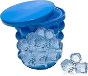 Ice Maker Silicone Bucket - Silicone Bucket 2 in 1 | with Lid Easy Release Kitchen Tools Freezer Mould for Whiskey Tasting, Outdoor Entertaining, Wine Chilling