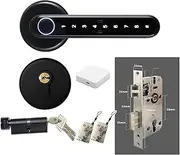 Smart Lock, Tuya APP Bluetooth-Compatible Remote Control Smart Fingerprint Biometrics Lock for Indoor Wooden Metal Door for Home Office Bedroom(5845 Lock Mortise) Learned extensively Aqiong