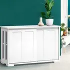 Buffet Sideboard Sliding Doors SERA White Modern Storage Cabinet Home Furn 02-WH