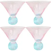 4x LVD Bubble Ball Cocktail Dessert Barware/Glassware Decor 12.6cm Pink Turq