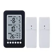 Digital Indoor Outdoor Thermometer Dual Sensor LCD Display with Trend Indicators Max Min Temperature Alerts 433 Mhz 10-s