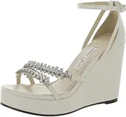 [Jimmy Choo] Womens Bing Embellished Leather Wedge Sandals