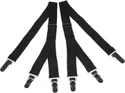 [Beavorty] Pair Adjustable Nylon Shirt Keeper Garters with Buckles Black Comfortable Stockings Garter for Men and Women Elastic Design for Secure Fit Approx Easy to Use