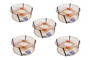 5 x Wilson Round Crab Traps - Bulk Pack of 4 Entry Crab Pots - 18 Ply Mesh