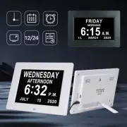 Calendar Digital Alarm Clock 8" Large Display Desktop Wall Mounting For Anyroom